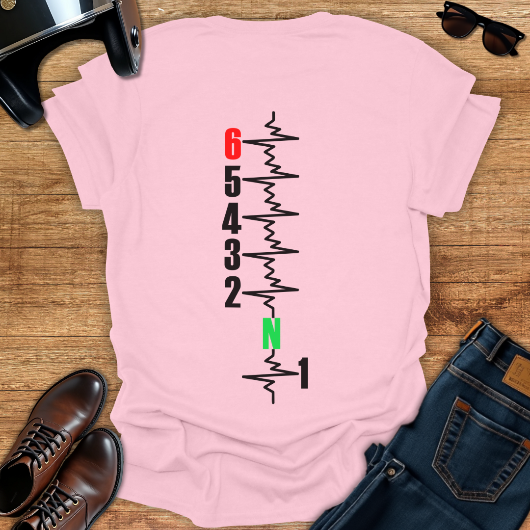 Gears Pulse Vertical - Back Print T-Shirt