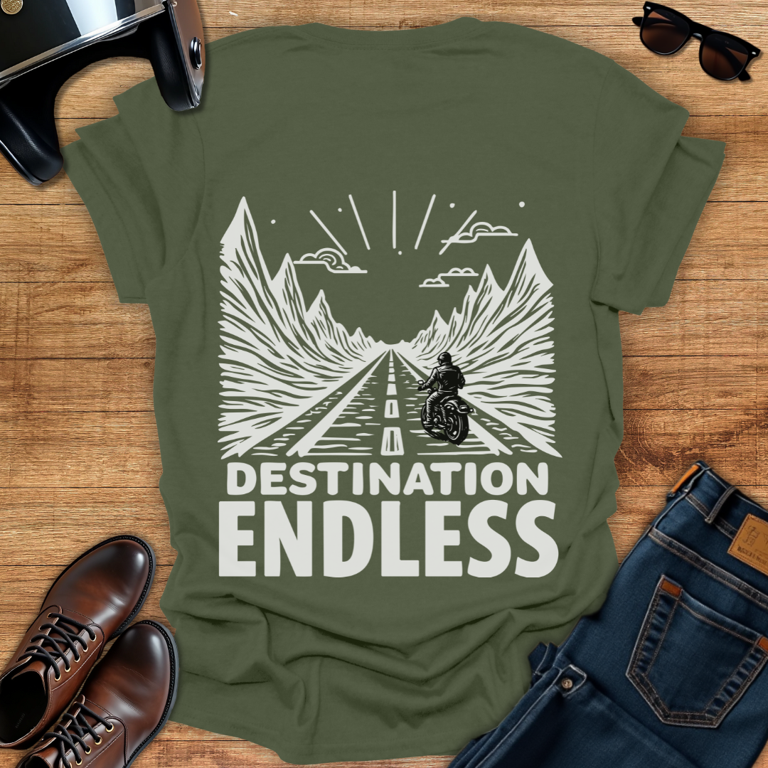 Destination Endless - Back Print T-Shirt