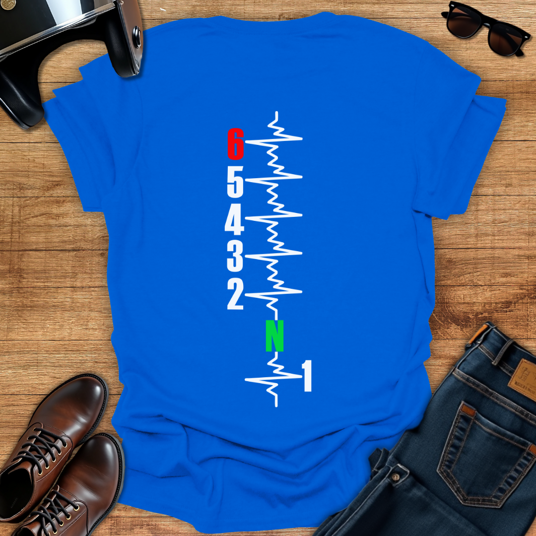 Gears Pulse Vertical - Back Print T-Shirt
