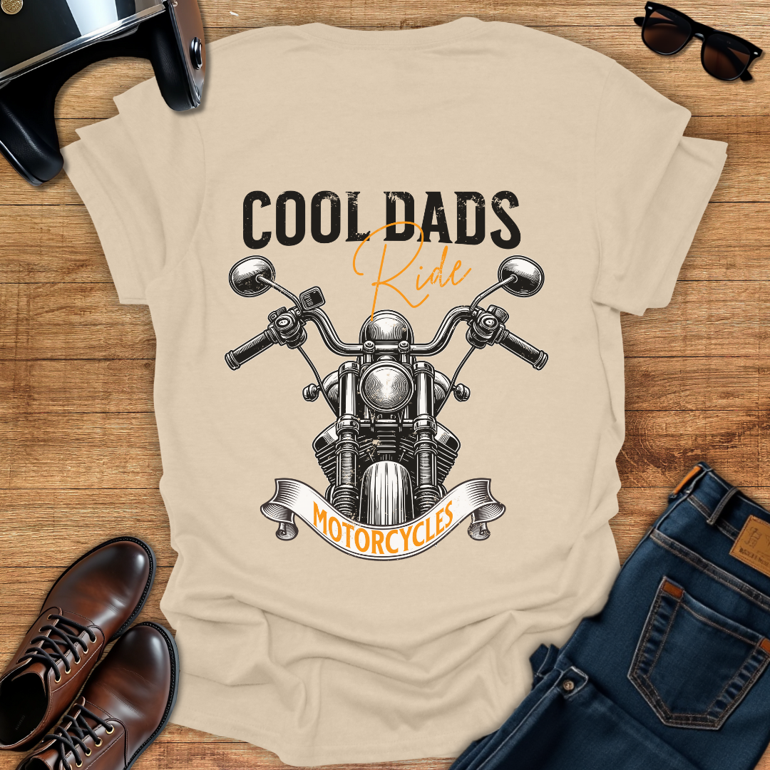 Cool Dads Ride - Back Print T-Shirt