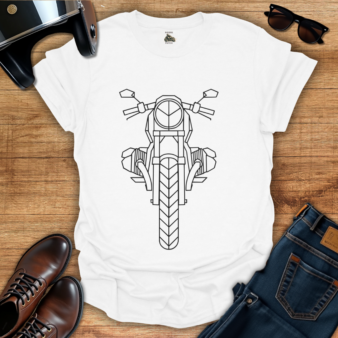 Geometric Motorcycle Boxer Engine T-Shirt