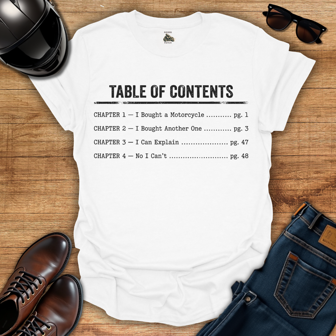Table Of Contents T-Shirt