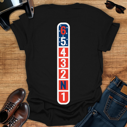 Motorcycle Gears - 4th of July Back Print T-Shirt