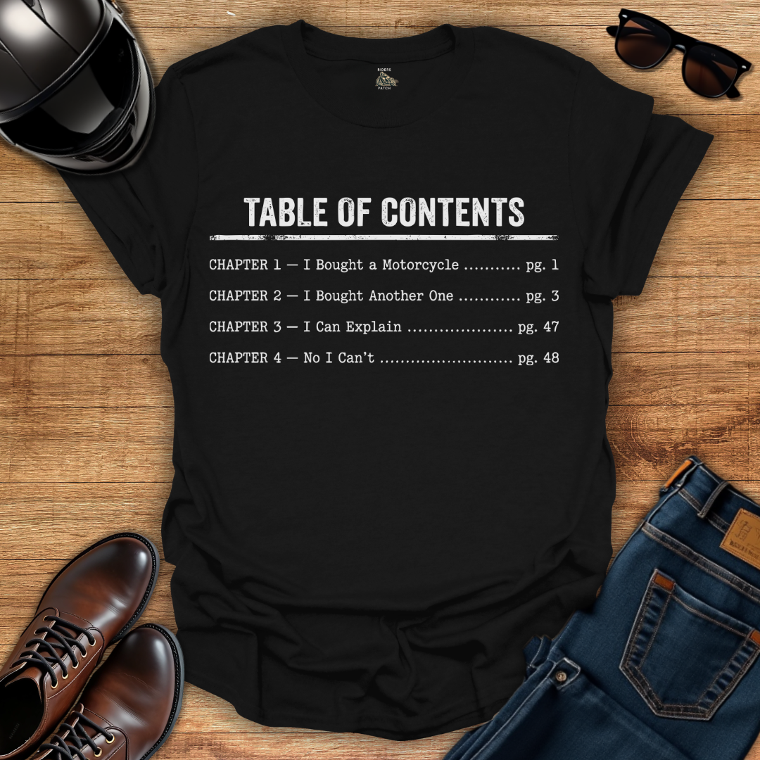 Table Of Contents T-Shirt