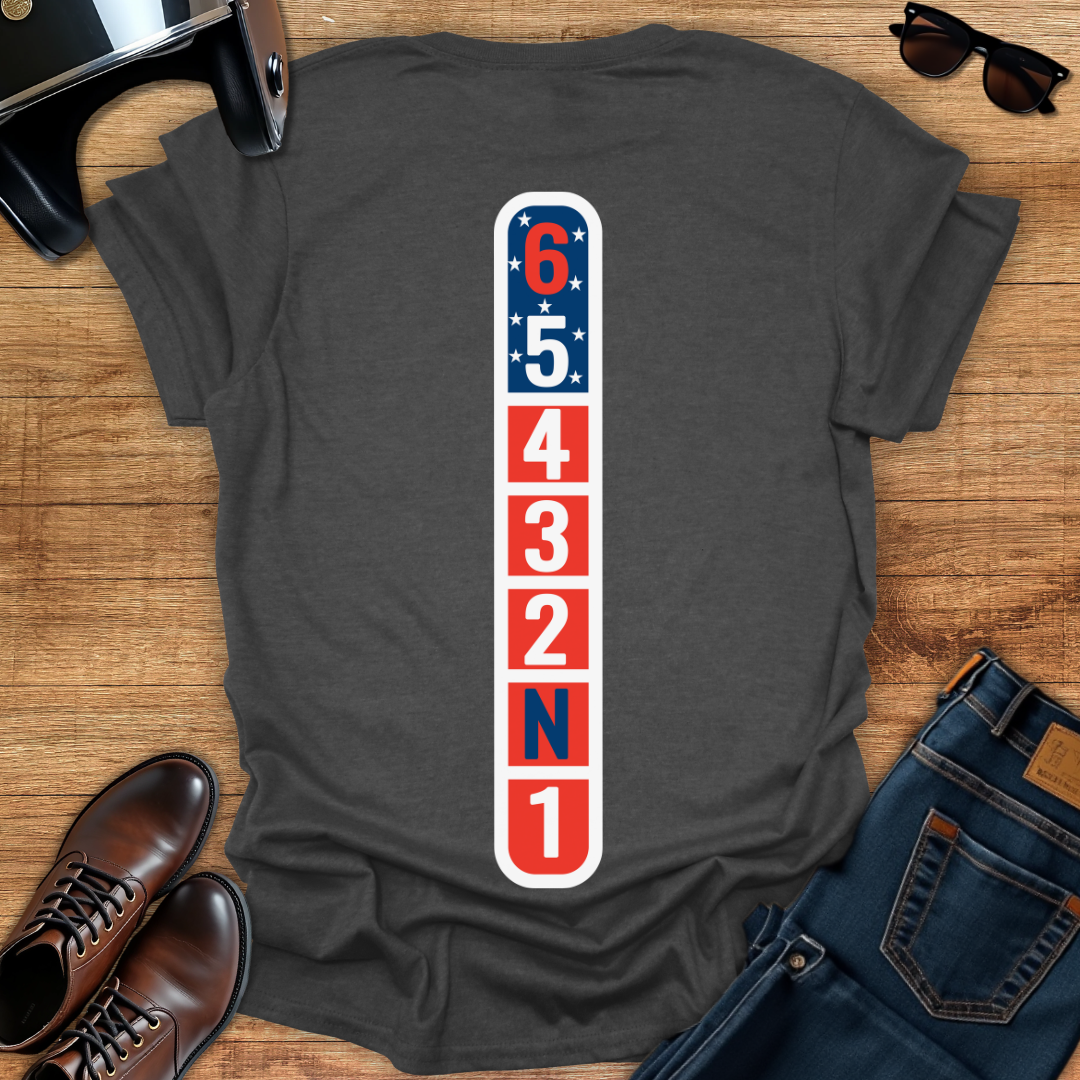 Motorcycle Gears - 4th of July Back Print T-Shirt