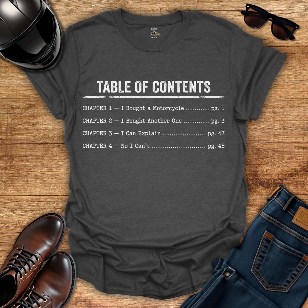 Table Of Contents T-Shirt