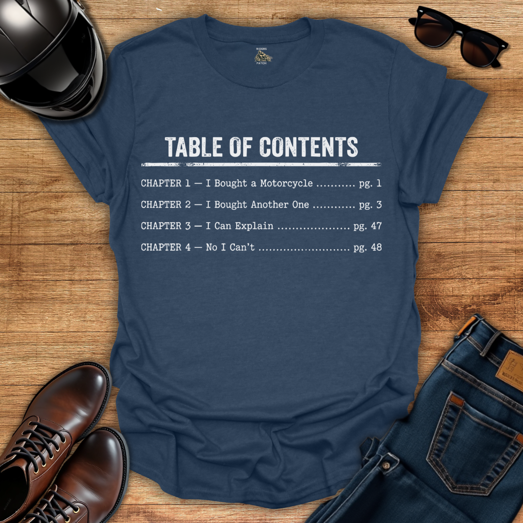 Table Of Contents T-Shirt