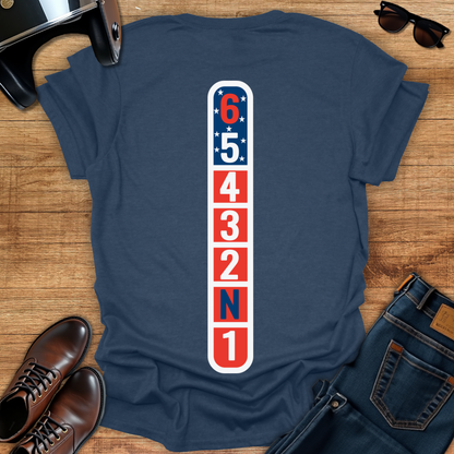 Motorcycle Gears - 4th of July Back Print T-Shirt