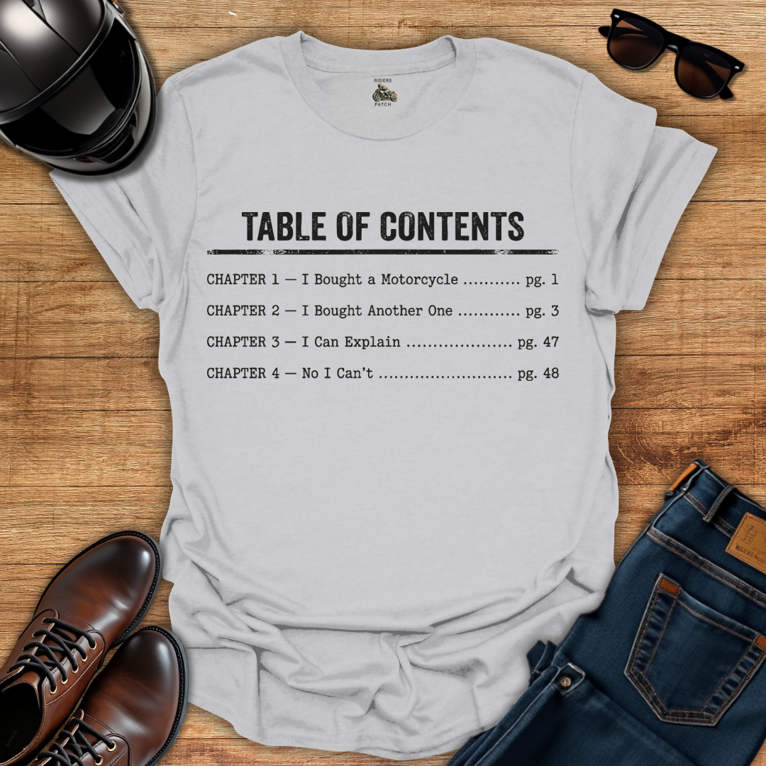 Table Of Contents T-Shirt