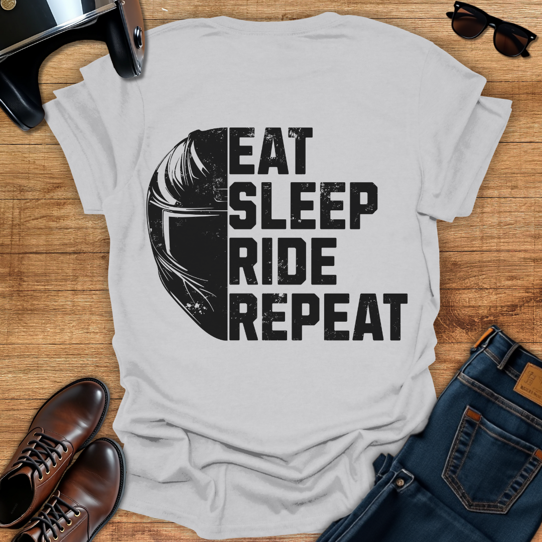 Eat, Sleep, Ride, Repeat - Back Print T-Shirt