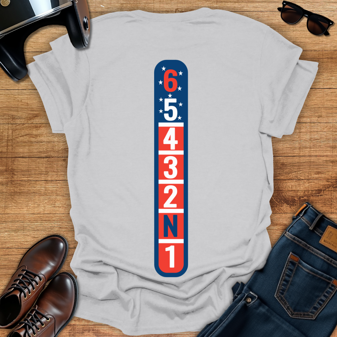 Motorcycle Gears - 4th of July Back Print T-Shirt