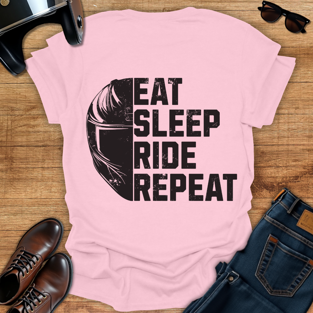 Eat, Sleep, Ride, Repeat - Back Print T-Shirt