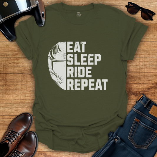 Eat, Sleep, Ride, Repeat - Front Print T-Shirt