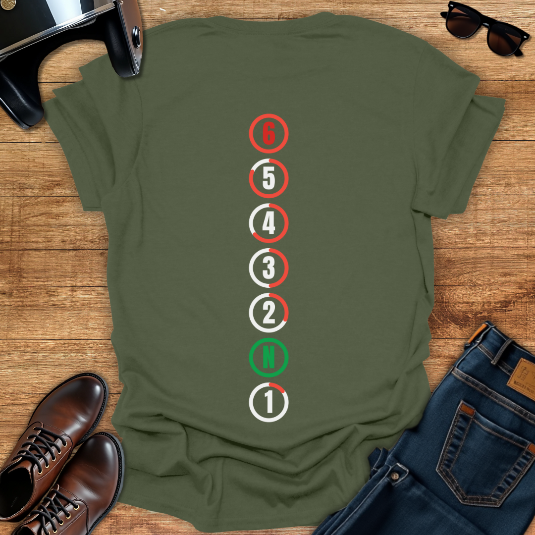 Gear Shift - Back Print T-Shirt