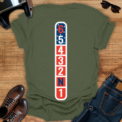Motorcycle Gears - 4th of July Back Print T-Shirt