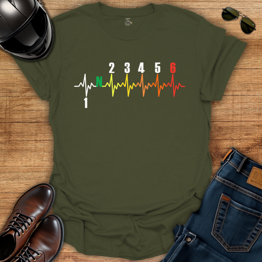 Multicolor Motorcycle Gears Pulse T-Shirt
