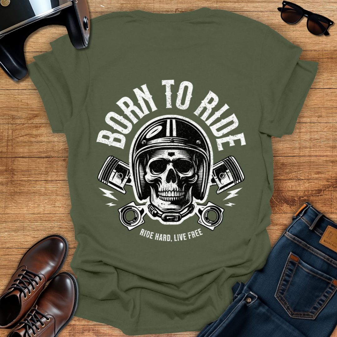 Ride Hard Live Free - Back Print T-Shirt