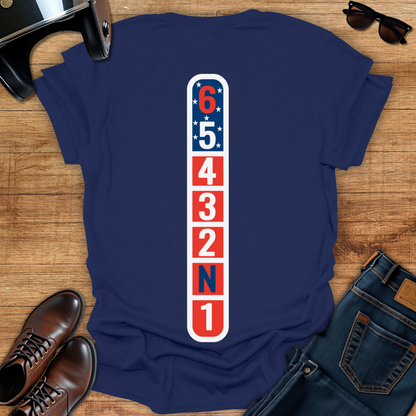 Motorcycle Gears - 4th of July Back Print T-Shirt