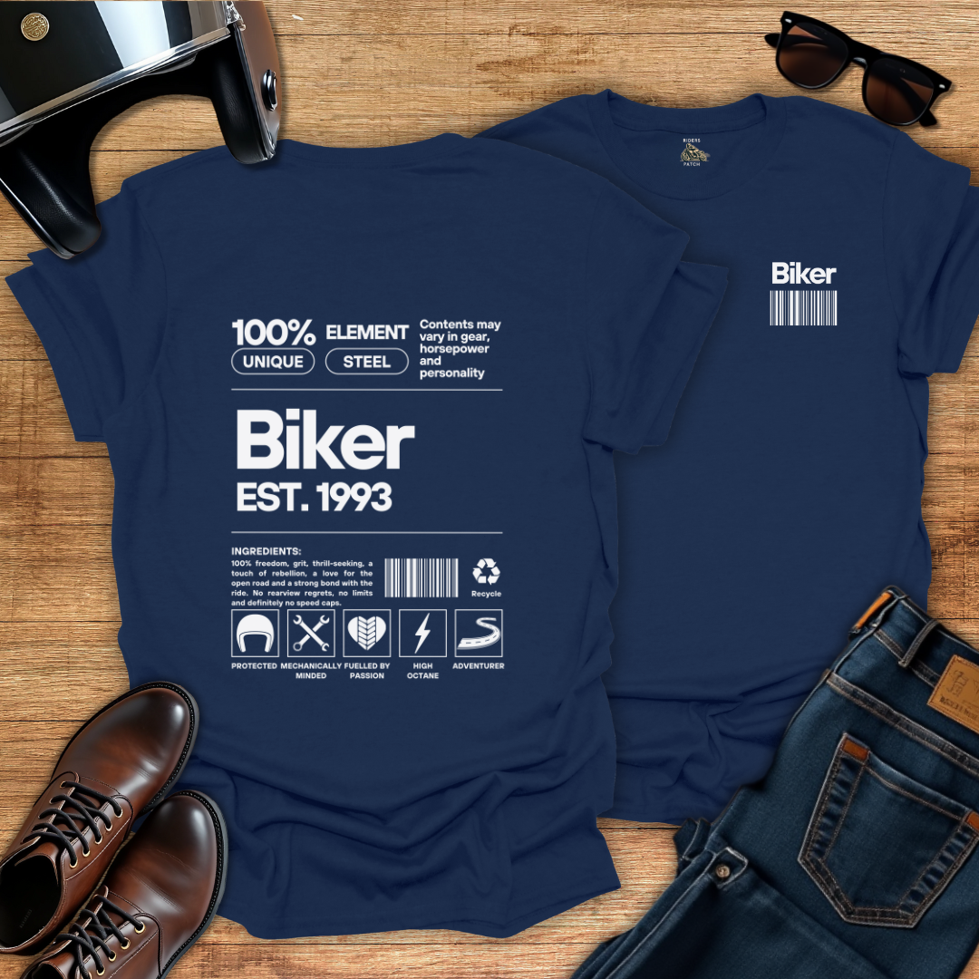 Biker Ingredients - Personalised Date T-Shirt