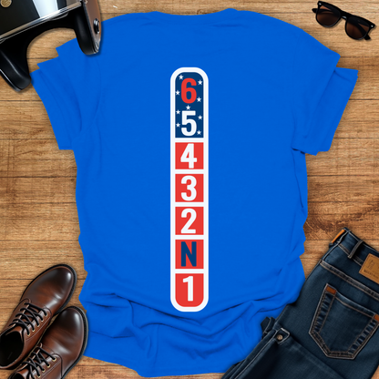 Motorcycle Gears - 4th of July Back Print T-Shirt