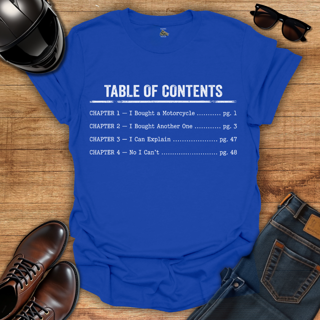 Table Of Contents T-Shirt