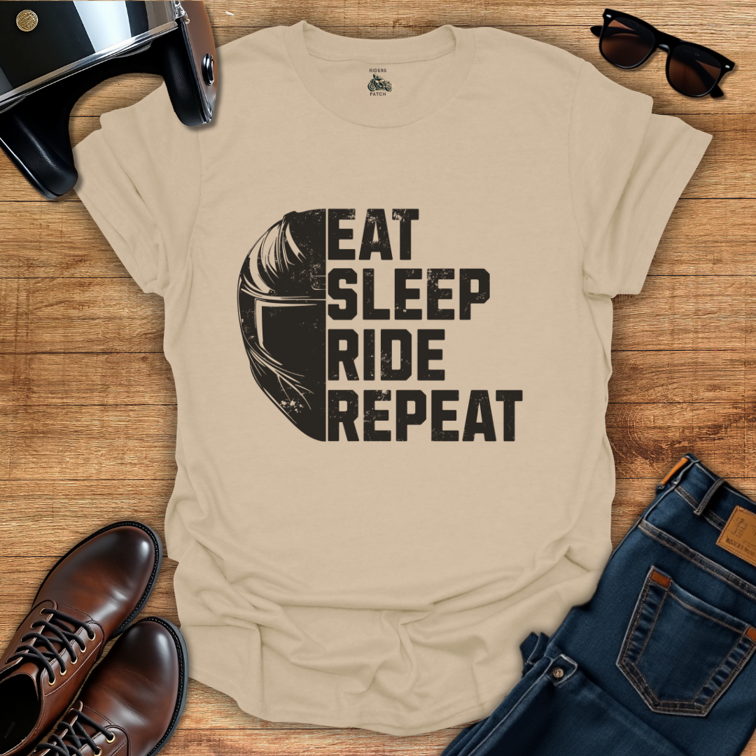 Eat, Sleep, Ride, Repeat - Front Print T-Shirt