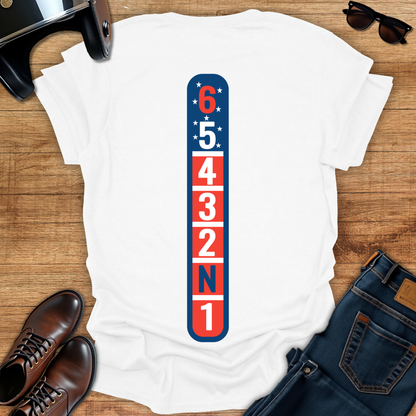 Motorcycle Gears - 4th of July Back Print T-Shirt